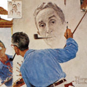 Norman Rockwell painting his self-portrait