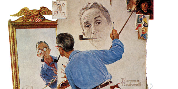 Norman Rockwell painting his self-portrait