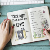 Woman writing in journal