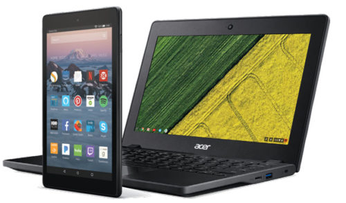 Amazon Fire and Acer laptop