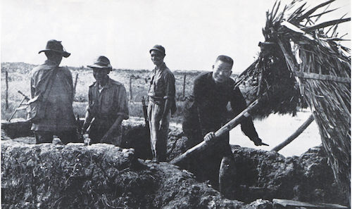 Village defenders at a lookout post in South Vietnam