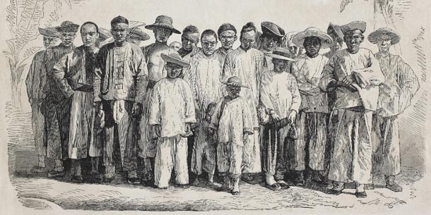 Early 20th century illustration of immigrants