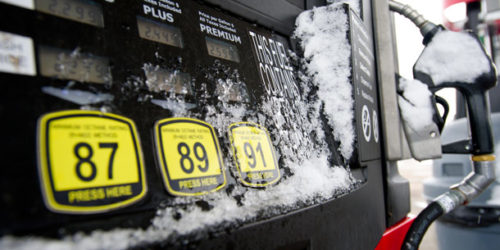 Gas pump in winter