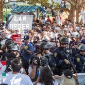 Students protest during free speech week