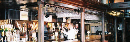 Bartender serving drinks