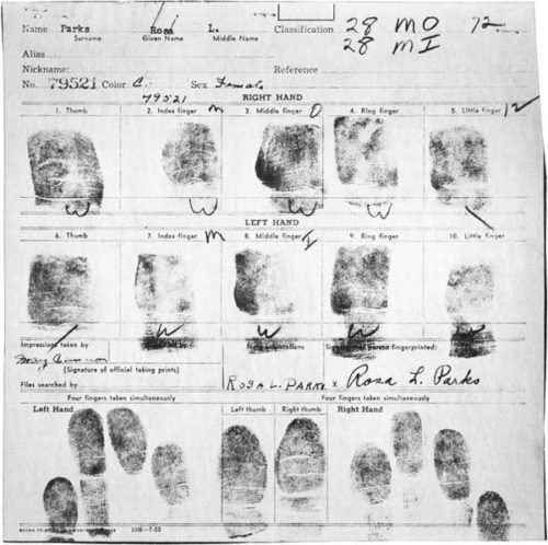 Rosa Park's fingerprints