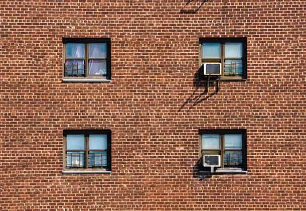 Windows of a highrise apartment building