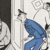 A cop finds a burglar inside a closet.
