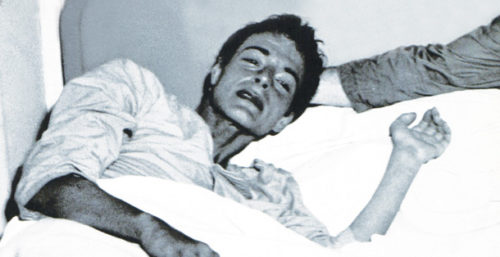 Lt. Dengler in a hospital bed
