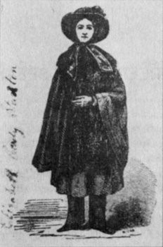 Illustration of Elizabeth Cady Stanton in her bloomer costume.