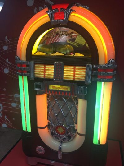 A lit jukebox