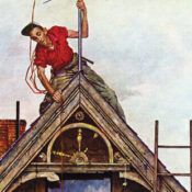 Man installing an antenna