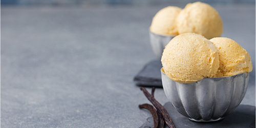 Vanilla ice cream in pods