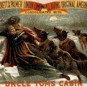 An illustration depicting a scene from Uncle Tom's Cabin.