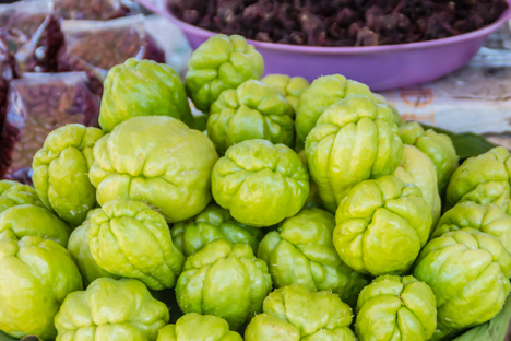 Pile of chayote squash.