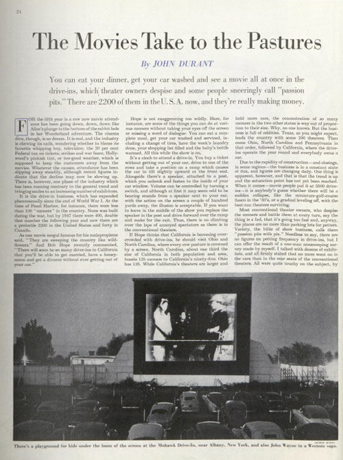 Article page on Drive-in theatres.