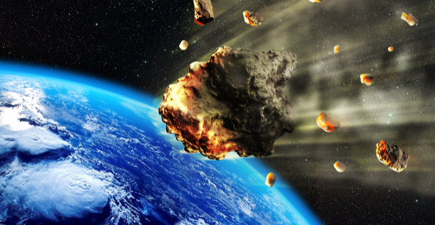 Asteroid hurtling towards Earth.