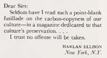 Letter from Harlan Ellison