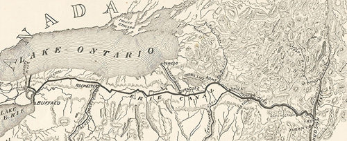 Old map showing the Erie Canal