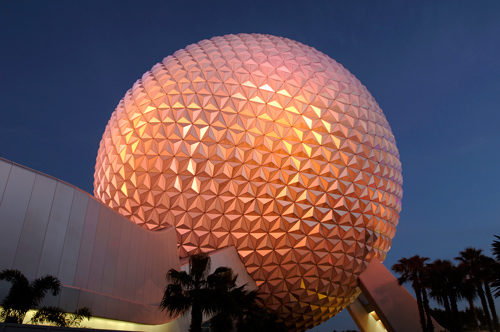 The Spaceship Earth attraction at Disney Epcot.