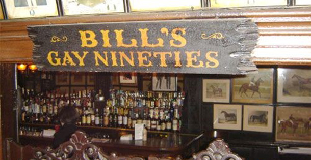 The inside of a bar.