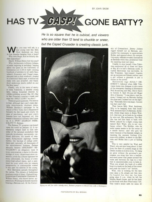 Article page featuring Batman