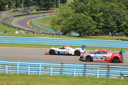 Race cars on a track.