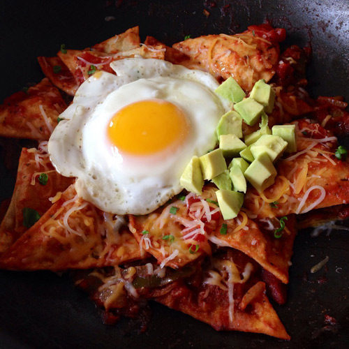 Tortilla chips with egg