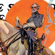 Robert E. Lee on his horse, Traveler.
