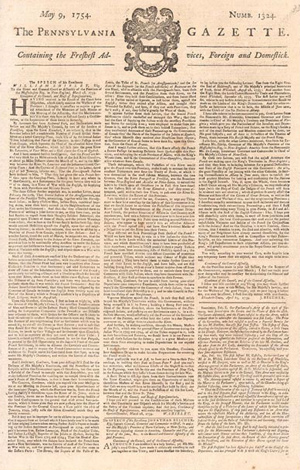 Copy of Ben Franklin's Pennsylvania Gazette