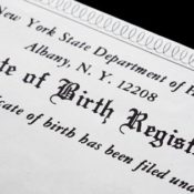 A New York State birth certificate