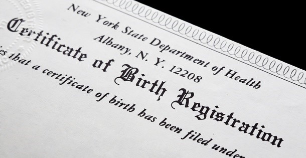 A New York State birth certificate