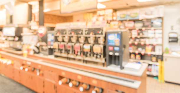 The inside of a gas station convenience store.