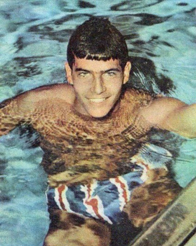 Mark Spitz in a pool