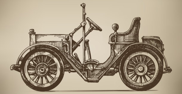 Illustration of a vintage vehicle.