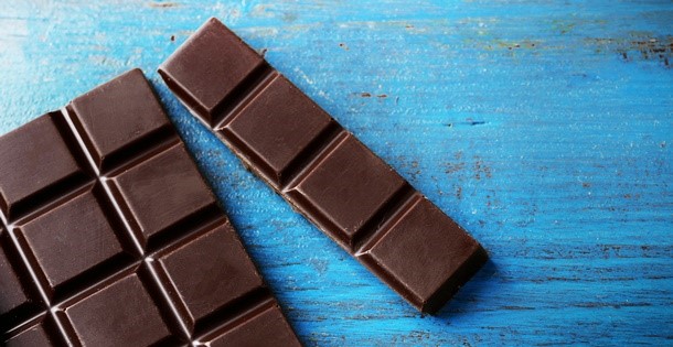 Chocolate wafers on a wooden table