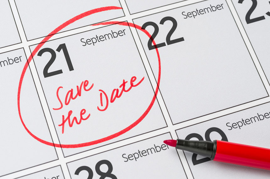 September 21 circled in pen on a monthly calendar