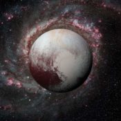 The dwarf planet, Pluto, in space