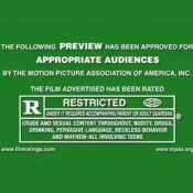 The MPAA's "R" rating warning screen