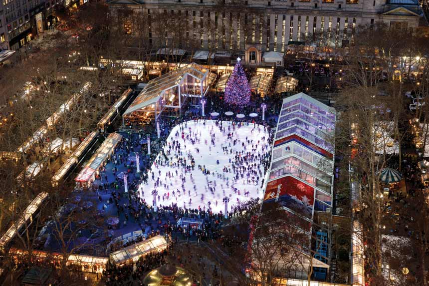 Overhead picture of Bryant Park