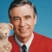 Fred Rogers and one of his puppets