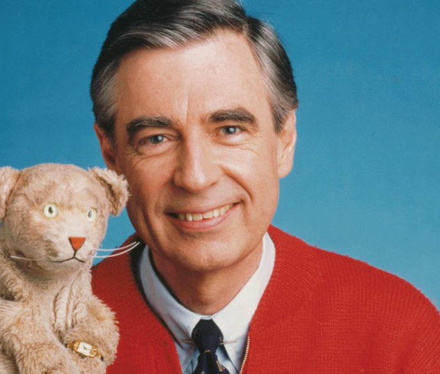Fred Rogers and one of his puppets