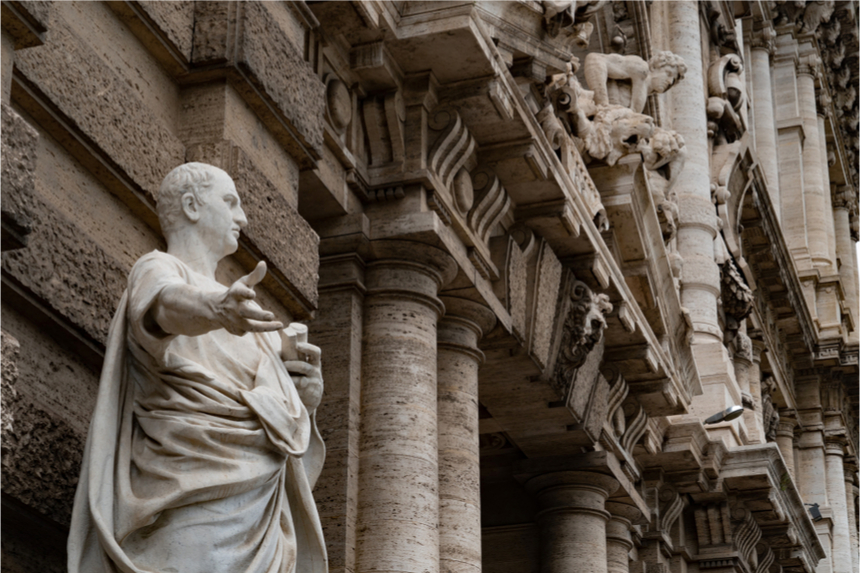 Statue of ancient Roman statesman and philosopher, Marcus Tullius Cicero.