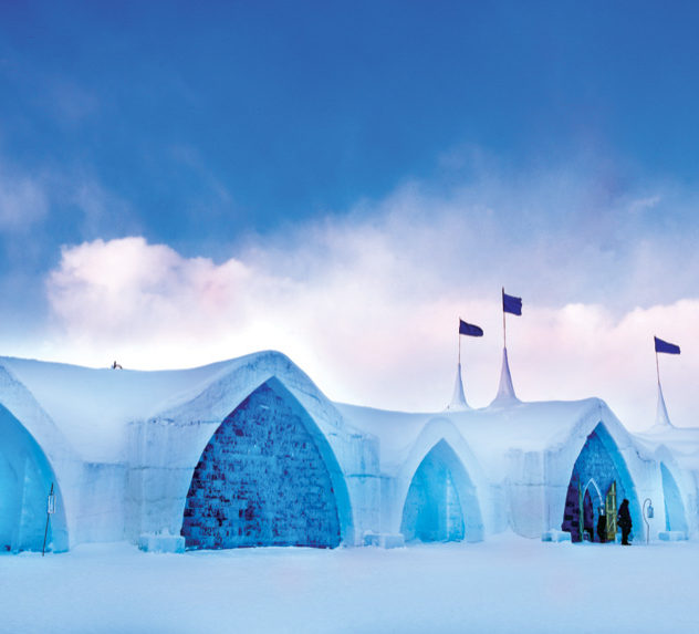 A large building made out of ice and snow.