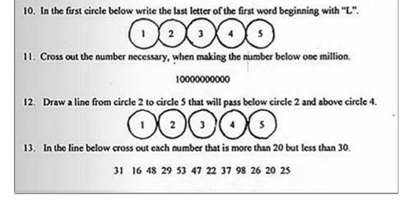 Sample of a Louisiana literacy test