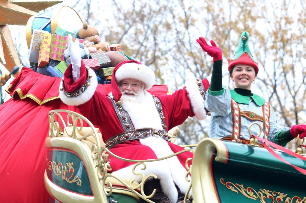 Santa Claus in a Thanksgiving parade float