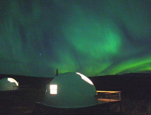 Northern lights seen over shelters