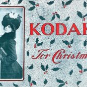 Kodak advertisement featuring a woman in a winter coat and hat