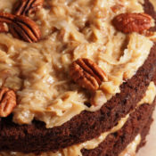 Chocolate cake with pecans
