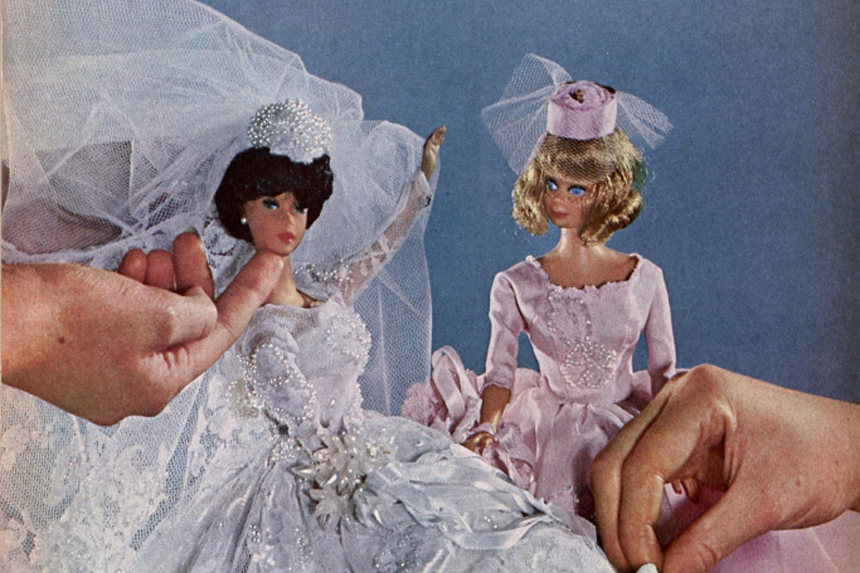 Bride and bridesmaid dolls.